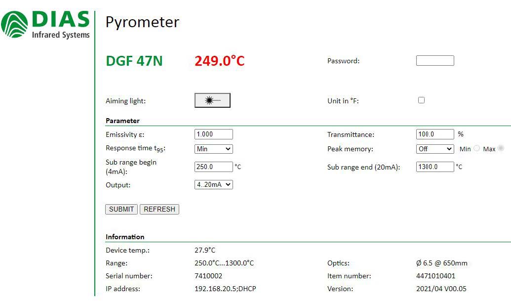 DGF47N���W���w�t��y�؃x, �y�ط���250-2000&deg;C